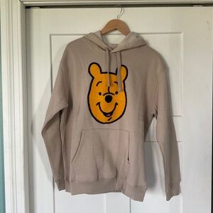 Embroidered Disney's Winnie The Pooh Pullover Hoodie Women Sz XL Beige Tan Sand